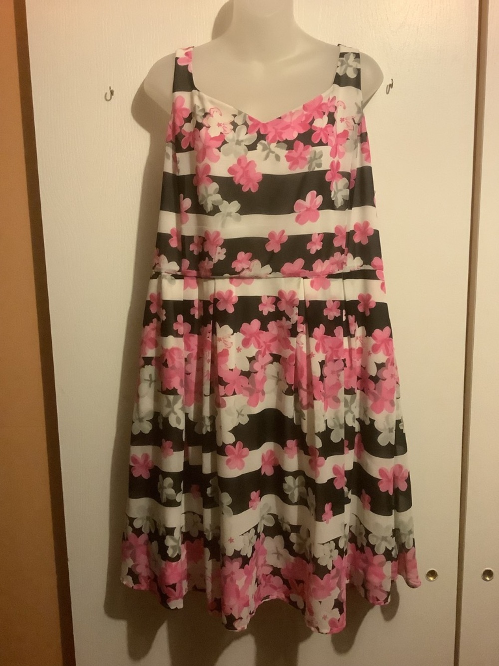 Ricki's White Dress with Pink and Black Floral Accent